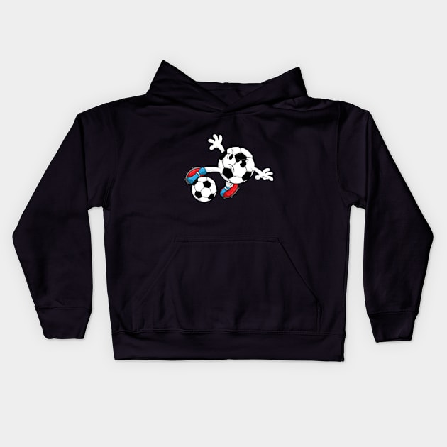 Soccer player with Soccer shoes and Soccer ball Kids Hoodie by Markus Schnabel